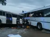 Imagen del accidente de autobuses en Senegal