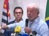Lula da Silva, interviniendo en público tras el asalto.