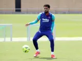 El brasileño Matheus Fernandes en un entrenamiento con el FC Barcelona.