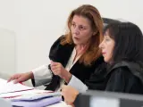 La jueza Elena Fernández Curràs durante el juicio por el accidente del Alvia.