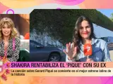 La presentadora Emma García contacta con una reportera del programa 'Fiesta', que se encuentra al lado de la casa de Shakira.
