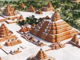 Imagen en 3D realizada con un radar LiDAR, cedida por la Fundación FARES, del terreno de El Mirador, un asentamiento arqueológico de la civilización maya, en Guatemala.