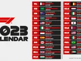 Calendario completo de la Fórmula 1 en 2023.