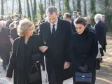 Do&ntilde;a Sof&iacute;a, Felipe VI y Do&ntilde;a Letizia, en el funeral de Constantino II de Grecia.