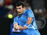 Novak Djokovic en su debut en el Open de Australia 2023.