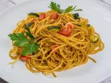 Espaguetis con salsa de calabaza