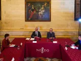 Reunión entre el Ayuntamiento de Sevilla, la Junta y el Gobierno central para formar la Mesa Institucional de la ciudad.