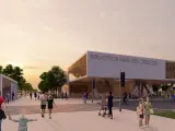 Recreación de los exteriores de la nueva biblioteca en Mar de Cristal
