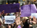 Manifestación en Sol contra la sentencia de La Manada, en mayo de 2018.