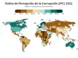 Percepción de la corrupción, según Transparency International