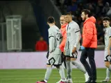 Mbappé se marcha lesionado del encuentro ante el Montpellier.
