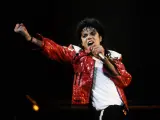 Michael Jackson en concierto en 1986.