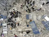 Imagen aérea de los trabajos de rescate en Turquía.