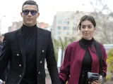 Georgina Rodríguez y Cristiano Ronaldo, a su llegada a la Audiencia Provicinal, en enero de 2019.