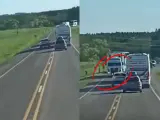 El dramático momento en el que un conductor casi provoca una masiva tragedia en una carretera