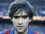 El exjugador y exentrenador Marcos Alonso Peña en su etapa como jugador en el FC Barcelona