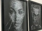 La técnica de Natnael Merkuria en la que retrata celebridades en cristales rotos.