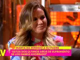 Marta López, emocionada en 'Sálvame'.