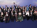 Foto de los galardonados a la finalizaci&oacute;n de la gala de los Premios Goya 2023.