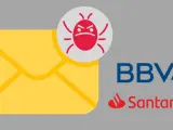 Los ciberdelincuentes suplantan la identidad del Banco Santander y de BBVA para que los usuarios ejecuten malwares.