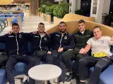 Los boxeadores, en el aeropuerto internacional de Chisinau