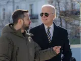 Biden, junto a Zelenski, en Kiev.