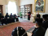 Reunión del papa Francisco con sacerdotes y monjes ortodoxos este jueves 23 de febrero de 2023.