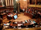El pleno del Ayuntamiento de Barcelona de este viernes.