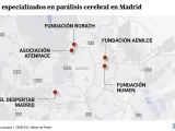 Listado y ubicación de los colegios especializado en parálisis cerebral en Madrid.