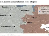 Situación a 6 de marzo en la ofensiva rusa en Bajmut.
