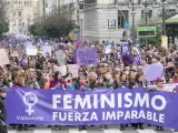 Manifestaci&oacute;n feminista del 8-M en Valladolid.