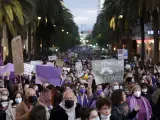 Manifestación feminista del 8-M en Málaga 2022.