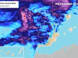 Los expertos del portal meteorológico Meteored anuncian "un río atmosférico pequeño y que sólo interaccionará con el relieve peninsular durante un par de días", que provocará lluvias generalizadas en España.