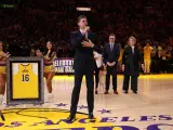 Pau Gasol durante el homenaje de Los Angeles Lakers.