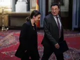 La ministra de Igualdad, Irene Montero y el fiscal general del Estado, Álvaro García Ortiz, en el VIII Congreso del Observatorio contra la Violencia de Género, en el Senado, a 17 de noviembre de 2022, en Madrid (España).