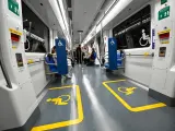 Uno de los nuevos vagones de la L3 del Metro de Barcelona.