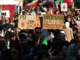 Imagen de archivo de protestas por la libertad de la mujer iraní.
