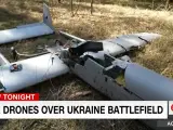 Imagen del dron ruso de fabricación china derribado en Ucrania.