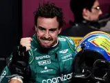 Fernando Alonso, exultante tras clasificar segundo para la carrera del GP de Arabia Saudí.