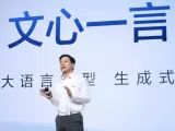 El fundador y consejero delegado de Baidu, Robin Li, durante la presentación del pasado jueves de Ernie Bot.