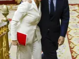 Yolanda Díaz y el ministro de Presidencia Félix Bolaños, durante el debate de la moción de censura de VOX