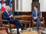 El presidente de los Estados Unidos, Joe Biden junto al primer ministro canadiense, Justin Trudeau.