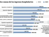 Causas de ingresos hospitalarios en 2021 en España
