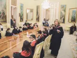 Pilar Alegr&iacute;a recibe la vista del CEIP El Santo en el Ministerio de Educaci&oacute;n.