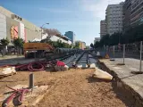 Estado actual de las obras de ampliación del tranvía de Sevilla hasta Nervión.