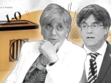 La exconsejera Clara Ponsatí y el expresidente de la Generalitat, Carles Puigdemont.