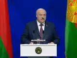 El presidente de Bielorrusia, Alexander Lukashenko, durante su mensaje a la Nación y a la Asamblea Nacional.