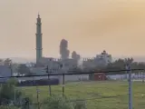 Bombardeo israelí a posiciones en la Franja de Gaza.