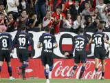 El defensa del Atlético de Madrid Mario Hermoso su gol ante el Rayo Vallecano.
