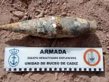 Cohete contra-carro encontrado en aguas de Melilla.